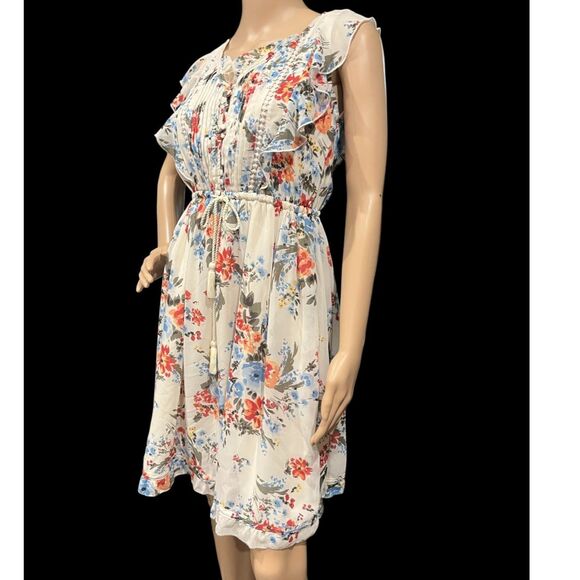ABERCROMIE & FITCH Women's Ruffle Sleeve Midi Dress Floral Cottagecore Sz S - Picture 4 of 7